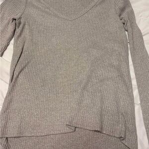 American Eagle Outfitters Gray V-Neck Sweater